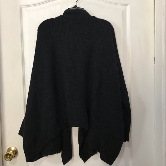 VERTIGO Black Oversized Wrap Cardigan Wool Bleed - Picture 3 of 7